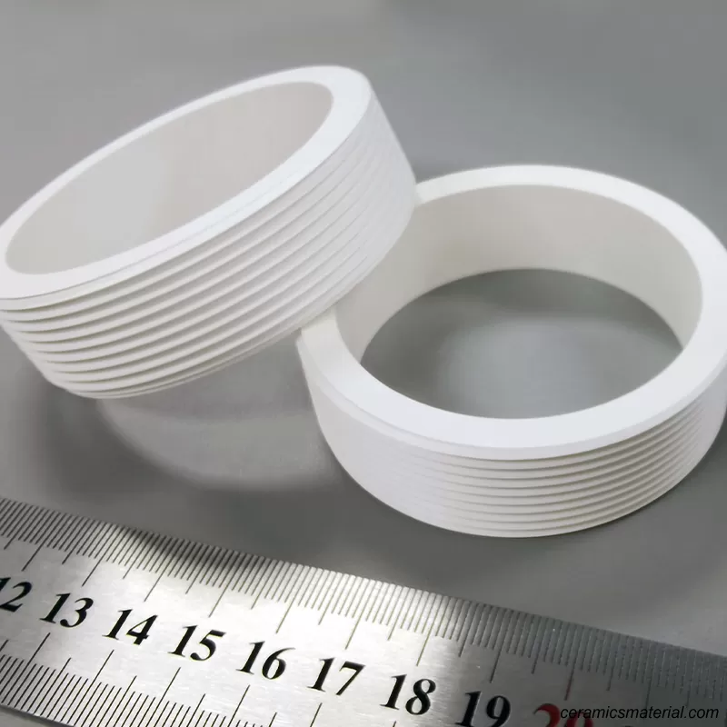 Boron nitride ceramic threaded fastening ring